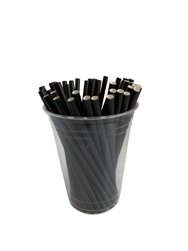KingSeal 500 Count | Kingseal FSC Certified Paper Cocktail Straws, Stirrers, Unwrapped, 5.75 Inch Length x 6mm Diameter, BLACK, "Jumbo" Size, Biodegradable, Earth Friendly, Bulk Pack - 1 Box of 500 - Image 3